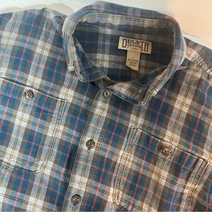 Duluth Trading Men’s Plaid Flannel Size Large Button Down Pockets